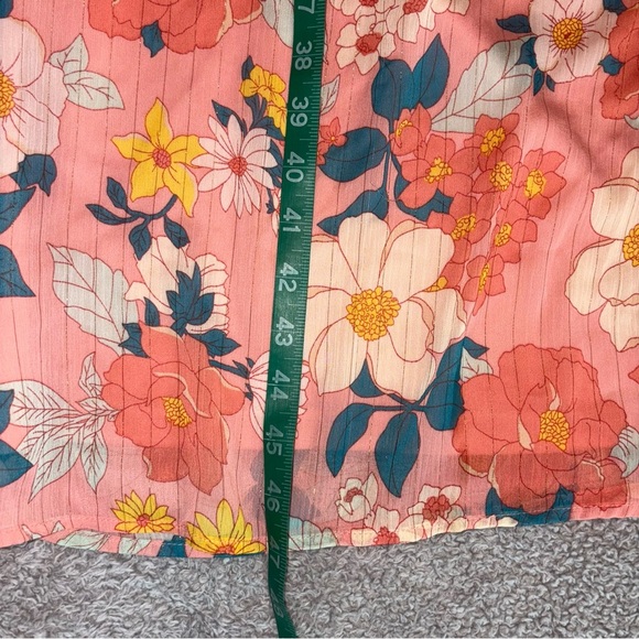 Collective Concepts Floral Midi Dress - Coral and Pink - Picture 3 of 6